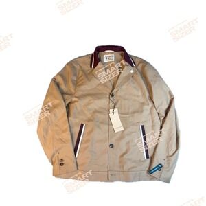 Scotch Soda Men's Tan Blazer Jacket Button Front Collared Full Zip Size Medium